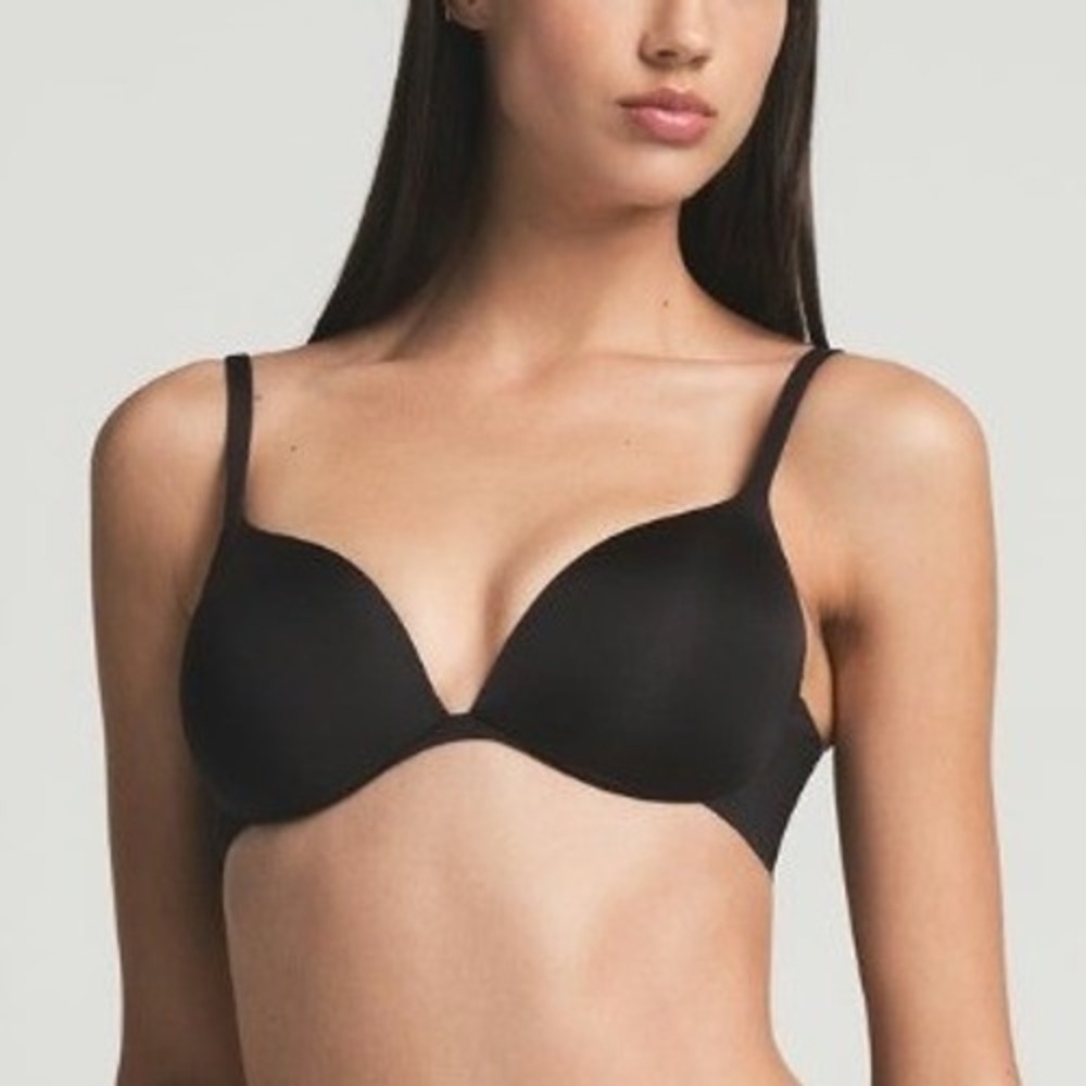 SKIMS ULTIMATE Teardrop Push-Up Bra Onyx Black Women Size 38C Seamless Underwire